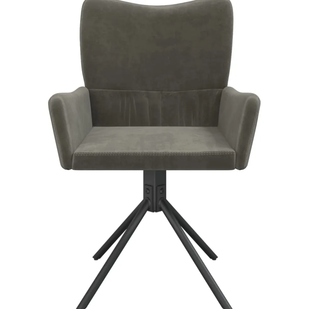 vidaXL Eetkamerstoelen draaibaar 2 st fluweel donkergrijs