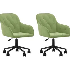 vidaXL Eetkamerstoelen draaibaar 2 st fluweel lichtgroen