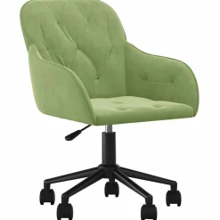 vidaXL Eetkamerstoelen draaibaar 2 st fluweel lichtgroen
