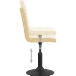 vidaXL Eetkamerstoelen draaibaar 2 st fluweel crèmekleurig