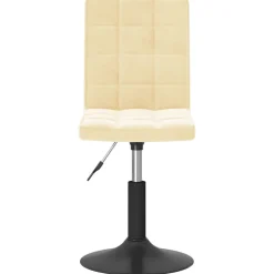 vidaXL Eetkamerstoelen draaibaar 2 st fluweel crèmekleurig