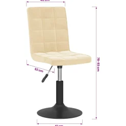 vidaXL Eetkamerstoelen draaibaar 2 st fluweel crèmekleurig