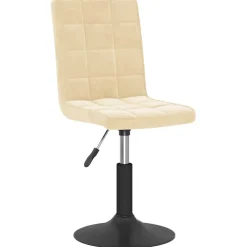 vidaXL Eetkamerstoelen draaibaar 2 st fluweel crèmekleurig