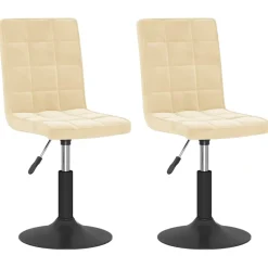 vidaXL Eetkamerstoelen draaibaar 2 st fluweel crèmekleurig