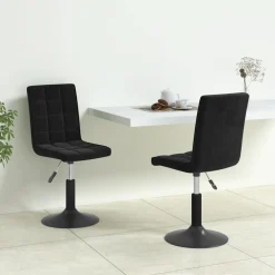 vidaXL Eetkamerstoelen draaibaar 2 st fluweel zwart