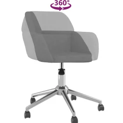 vidaXL Eetkamerstoelen draaibaar 2 st stof lichtgrijs