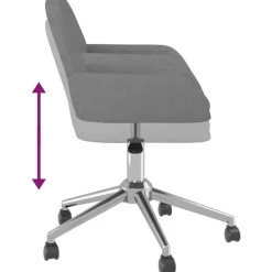 vidaXL Eetkamerstoelen draaibaar 2 st stof lichtgrijs