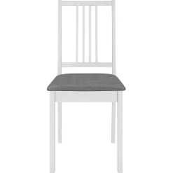 vidaXL Eetkamerstoelen met kussens 2 st massief hout wit