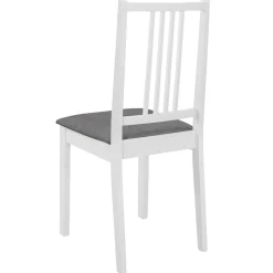 vidaXL Eetkamerstoelen met kussens 4 st massief hout wit
