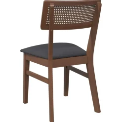 vidaXL Eetkamerstoelen met kussens 2 st massief hout rubber bruin