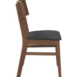 vidaXL Eetkamerstoelen met kussens 2 st massief hout rubber bruin