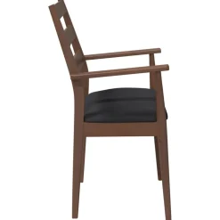 vidaXL Eetkamerstoelen met kussens 2 stuks bruin massief hout rubber