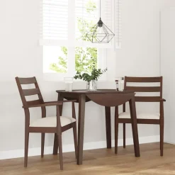 vidaXL Eetkamerstoelen met kussens 2 stuks bruin massief hout rubber