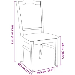 vidaXL Eetkamerstoelen met kussens 2 stuks bruin massief hout rubber