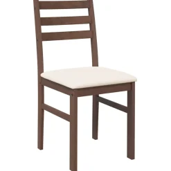 vidaXL Eetkamerstoelen met kussens 2 st massief hout rubber bruin