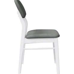vidaXL Eetkamerstoelen met kussens 2 st massief hout rubber wit