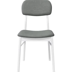vidaXL Eetkamerstoelen met kussens 2 st massief hout rubber wit