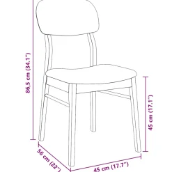 vidaXL Eetkamerstoelen met kussens 2 st massief hout rubber wit