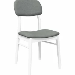 vidaXL Eetkamerstoelen met kussens 2 st massief hout rubber wit