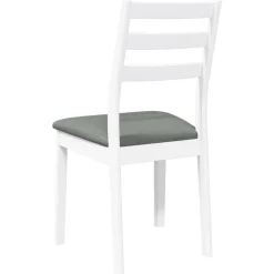 vidaXL Eetkamerstoelen met kussens 2 st massief hout rubber wit