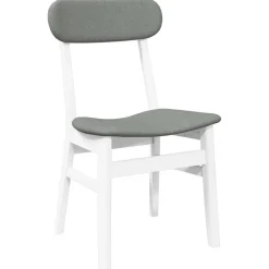 vidaXL Eetkamerstoelen met kussens 2 st massief hout rubber wit