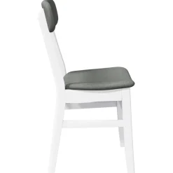 vidaXL Eetkamerstoelen met kussens 2 st massief hout rubber wit