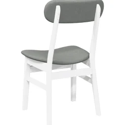 vidaXL Eetkamerstoelen met kussens 2 st massief hout rubber wit