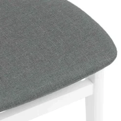 vidaXL Eetkamerstoelen met kussens 2 st massief hout rubber wit