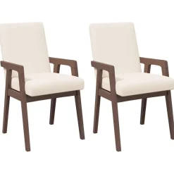vidaXL Eetkamerstoelen met kussens 2 stuks bruin massief hout rubber