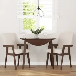 vidaXL Eetkamerstoelen met kussens 2 stuks bruin massief hout rubber