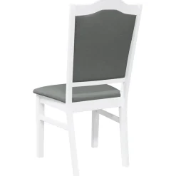 vidaXL Eetkamerstoelen met kussens 2 stuks wit massief hout rubber