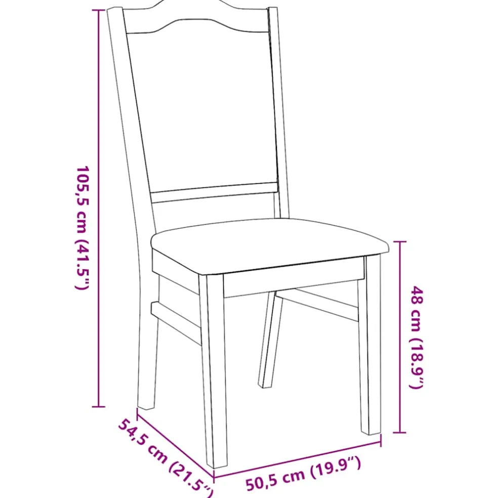 vidaXL Eetkamerstoelen met kussens 2 stuks wit massief hout rubber