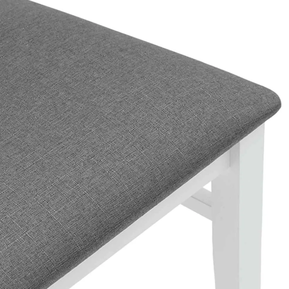 vidaXL Eetkamerstoelen met kussens 2 stuks wit massief hout rubber