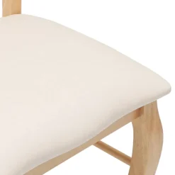 vidaXL Eetkamerstoelen met kussens 2 stuks natuurlijk massief hout rubber