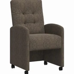 vidaXL Eetkamerstoelen met Wieltjes 2 st Faux suede leer Donkergrijs