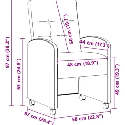 vidaXL Eetkamerstoelen met Wieltjes 2 st Faux suede leer Donkergrijs