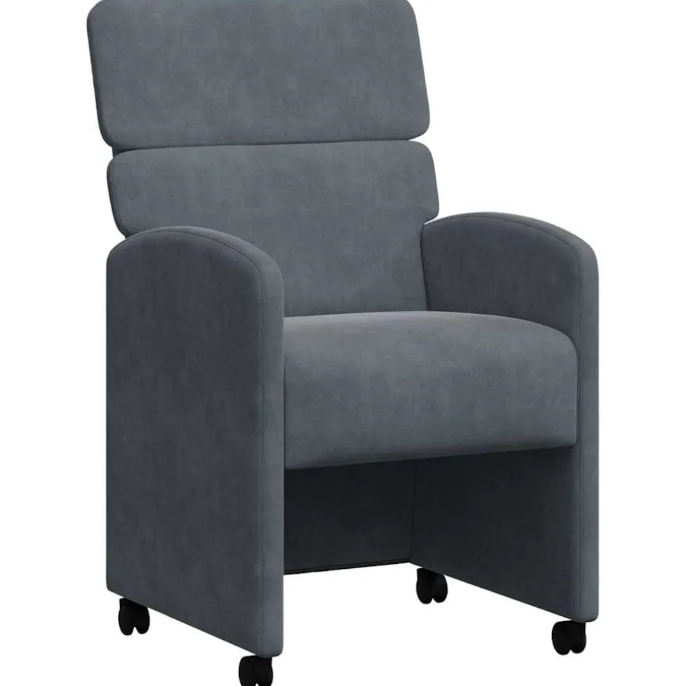 vidaXL Eetkamerstoelen met Wieltjes 2 st Fluweel Donkergrijs