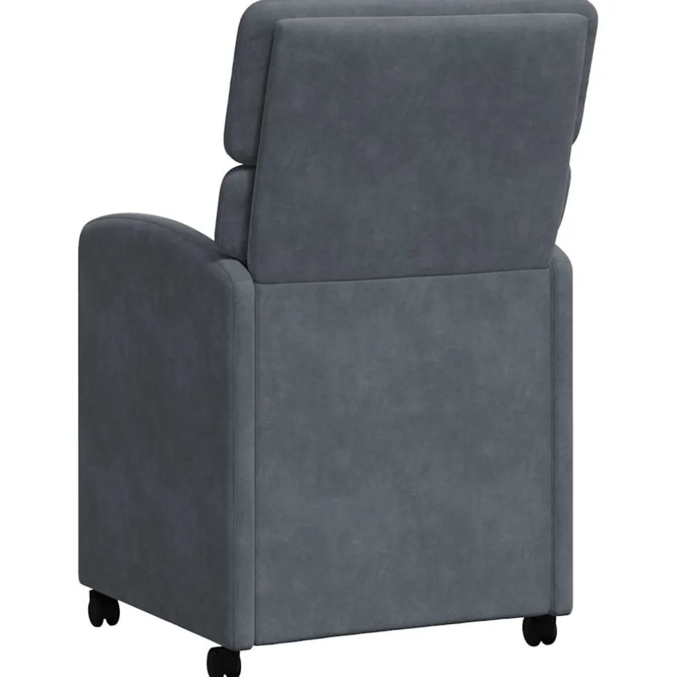 vidaXL Eetkamerstoelen met Wieltjes 2 st Fluweel Donkergrijs