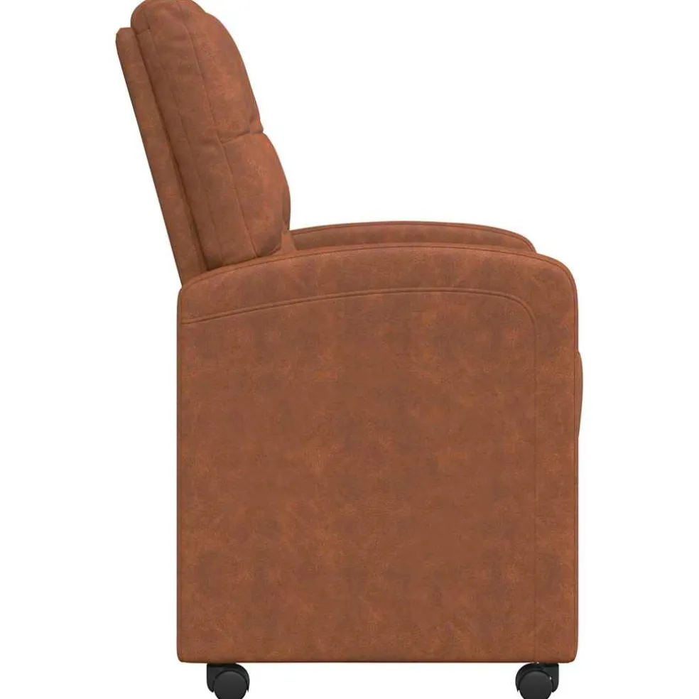 vidaXL Eetkamerstoelen met Wieltjes 2 st Kunstleer Bruin