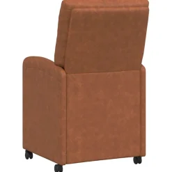 vidaXL Eetkamerstoelen met Wieltjes 2 st Kunstleer Bruin