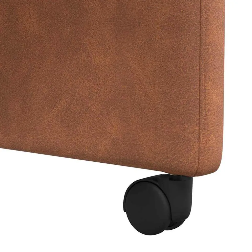 vidaXL Eetkamerstoelen met Wieltjes 2 st Kunstleer Bruin