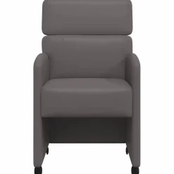 vidaXL Eetkamerstoelen met Wieltjes 2 st Kunstleer Grijs