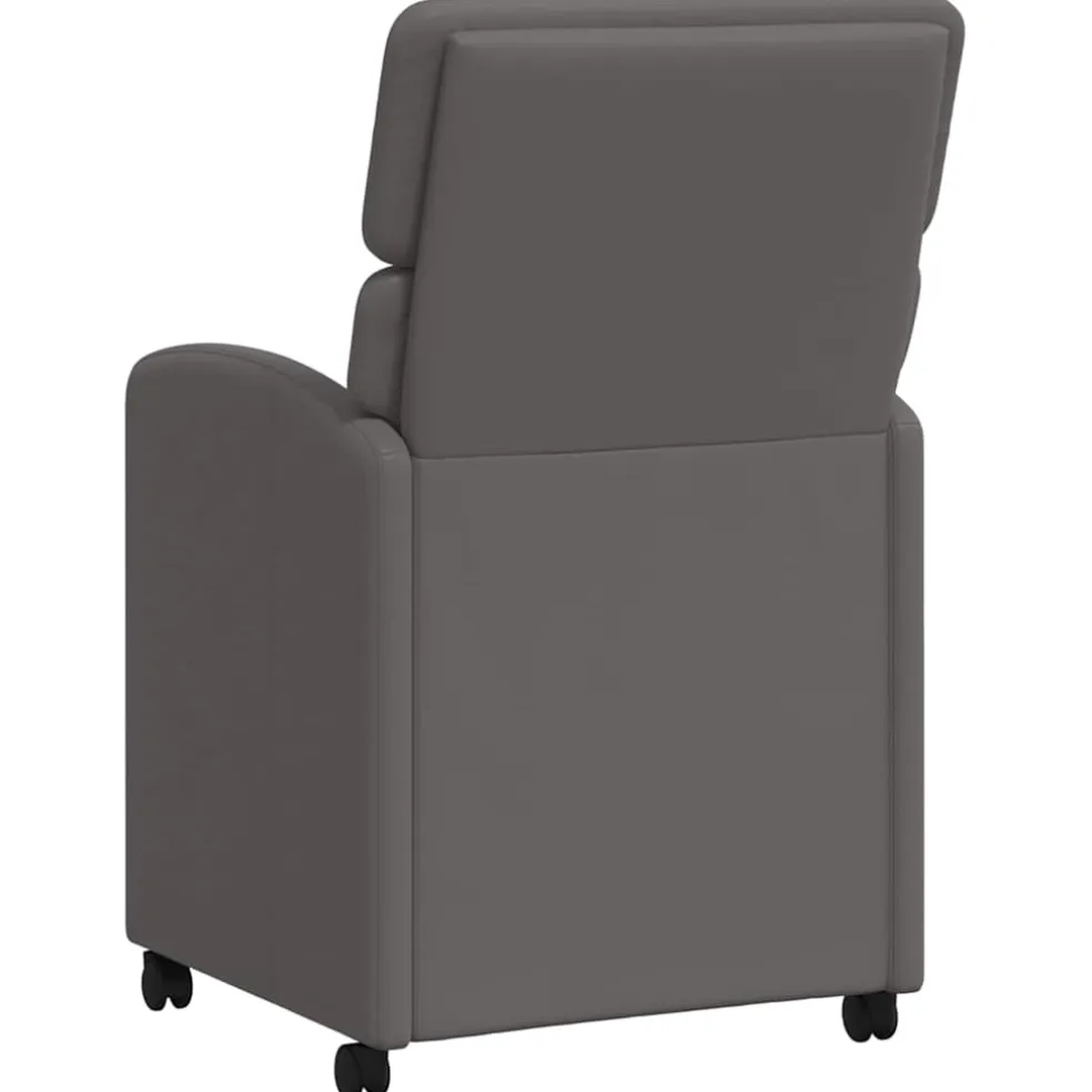 vidaXL Eetkamerstoelen met Wieltjes 2 st Kunstleer Grijs