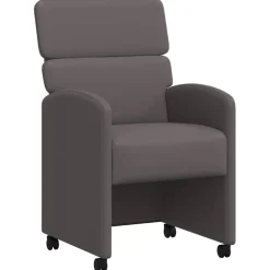 vidaXL Eetkamerstoelen met Wieltjes 2 st Kunstleer Grijs