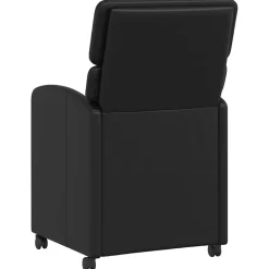 vidaXL Eetkamerstoelen met Wieltjes 2 st Kunstleer Zwart