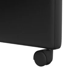 vidaXL Eetkamerstoelen met Wieltjes 2 st Kunstleer Zwart