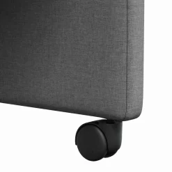vidaXL Eetkamerstoelen met Wieltjes 2 st Stof Donkergrijs