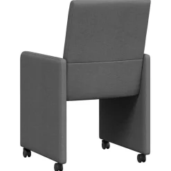 vidaXL Eetkamerstoelen met Wieltjes 2 st Stof Donkergrijs