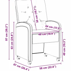 vidaXL Eetkamerstoelen met Wieltjes 2 st Fluweel Wijnrood