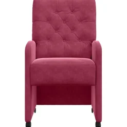 vidaXL Eetkamerstoelen met Wieltjes 2 st Fluweel Wijnrood